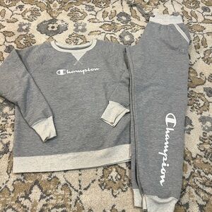 Champion Grey Bottoms and Sweatshirt Set